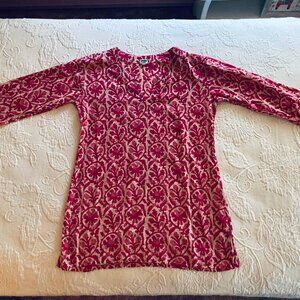 Gorgeous, vibrant 100% cotton kurta/tunic, excellent condition